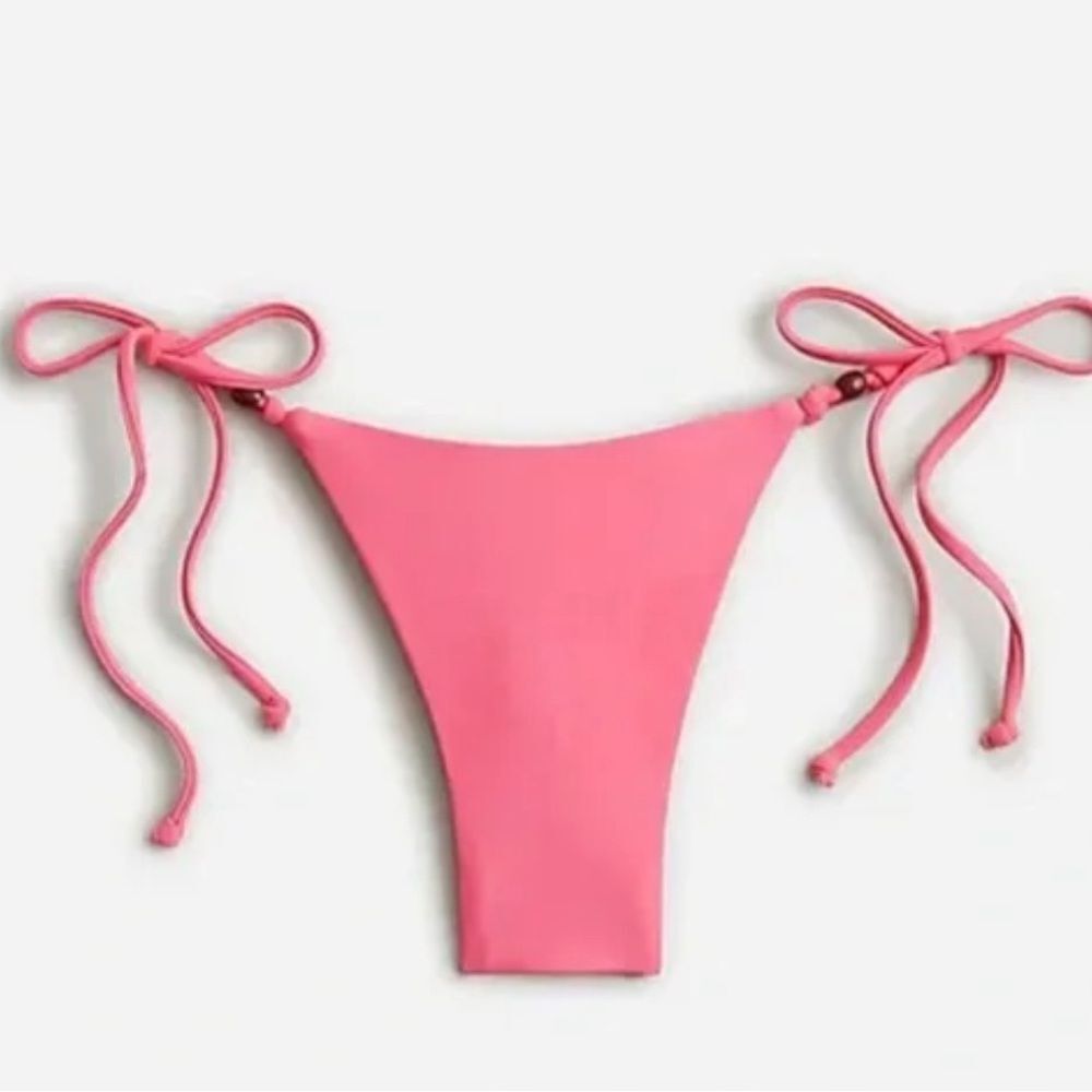 J Crew - NWT- Size S - Curved-waist cheeky string bikini bottom with beads
